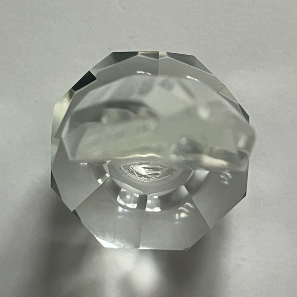 Large Hand Cut Clear Crystal Perfume Bottle - Picture 9 of 10